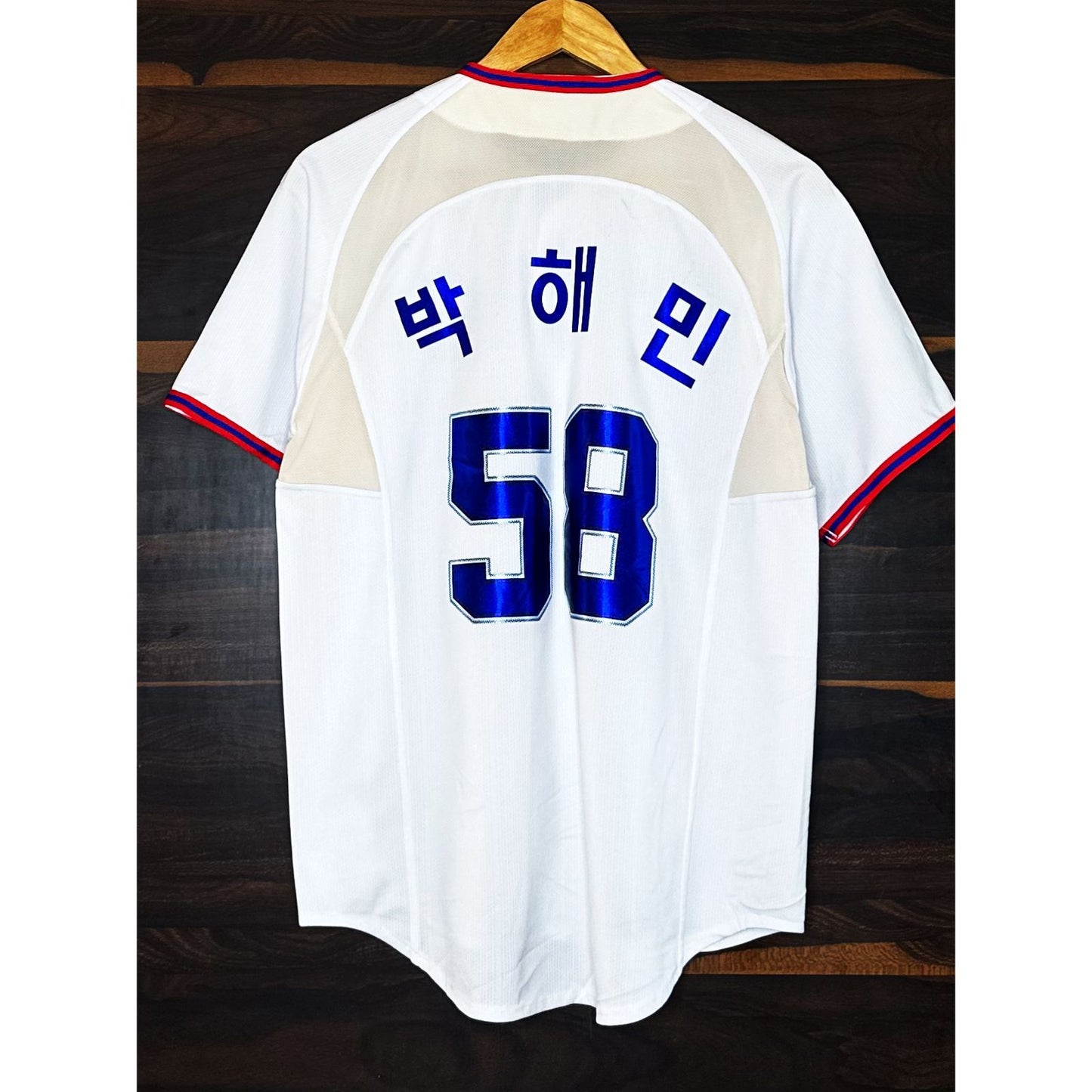 LIONS SAMSUNG BEANPOLE NUMBER 58 SIZE-M BASEBALL JERSEYS