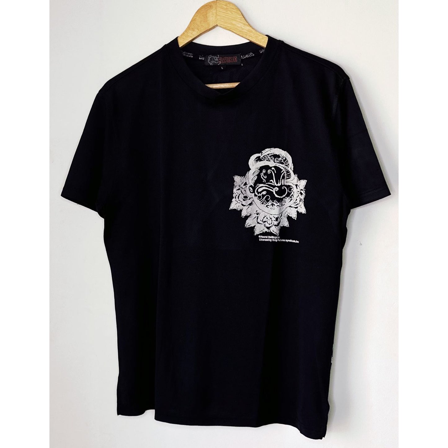 POPEYE STRONG TO THE FINISH BLACK SIZE- L DRY-FIT TEES