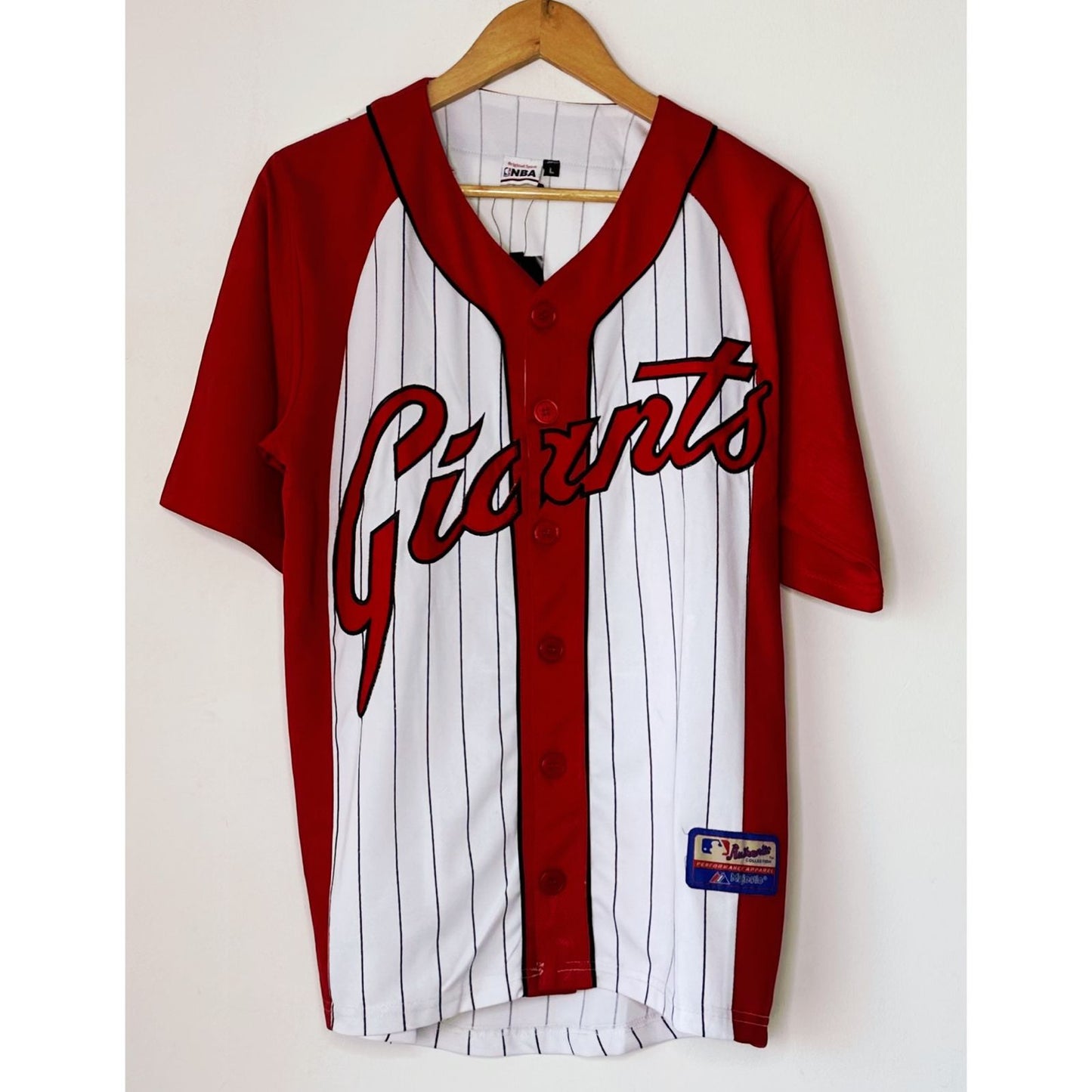 GIANTS RED NBA SIZE L BASEBALL JERSEY