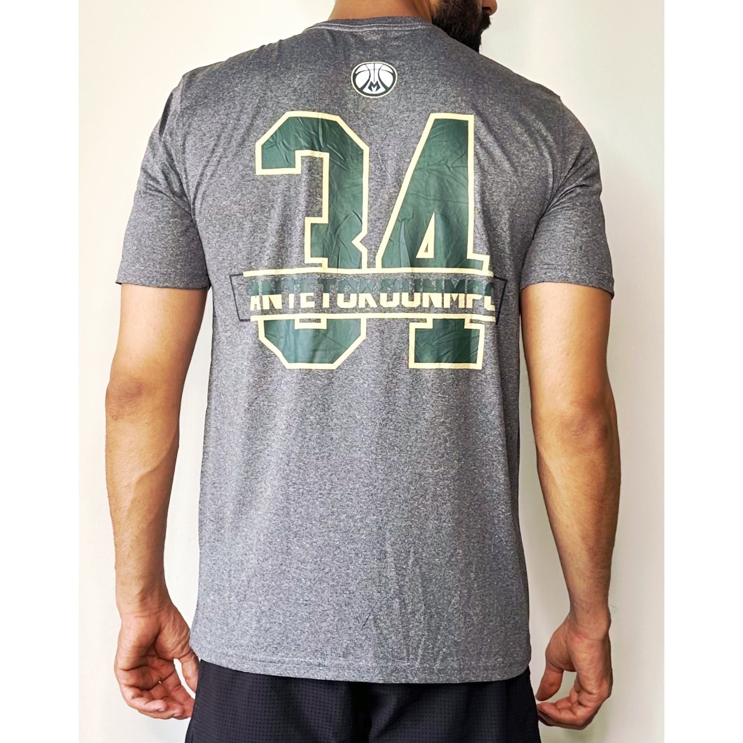 BUCKS BASKETBALL EST-1968 NUMBER-34 SIZE- L Premium Dri-fits