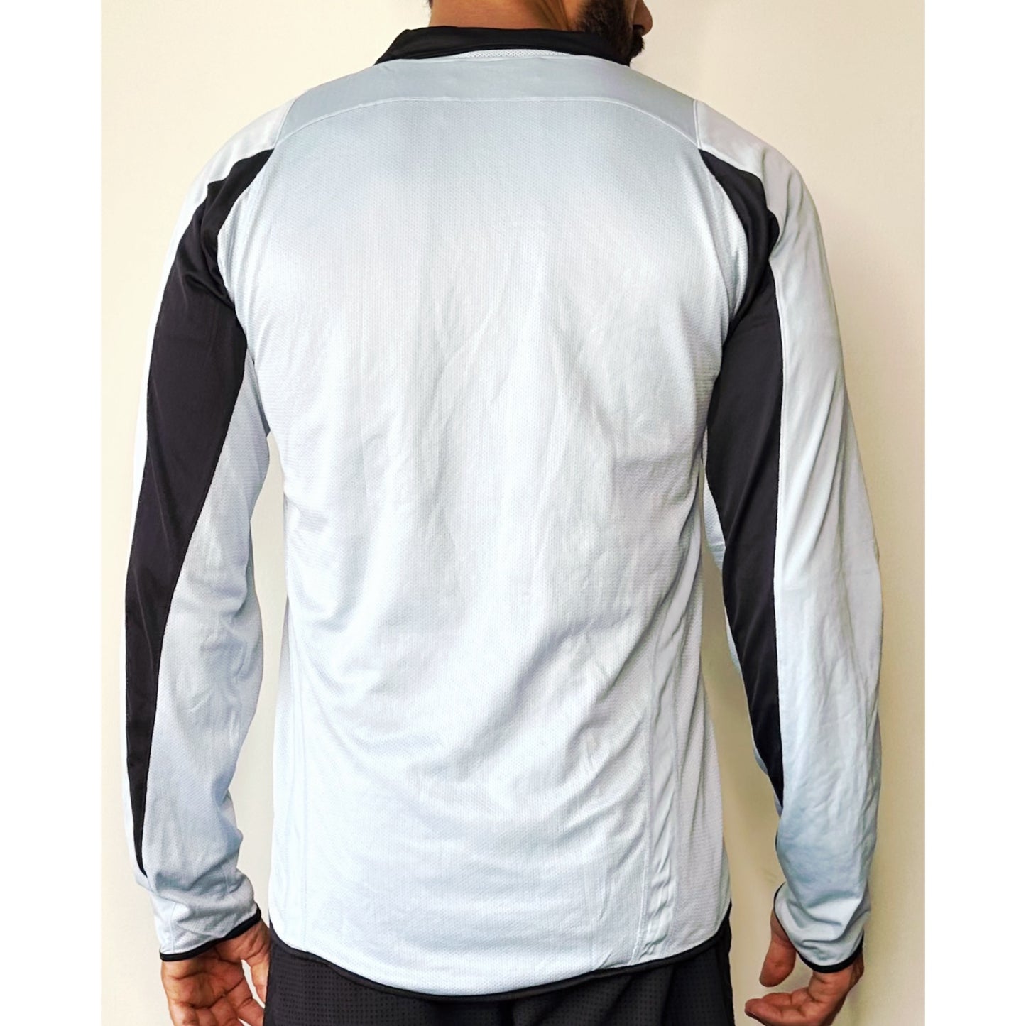 ADIDAS WHITE AND BLACK FULL SLEEVE SIZE-M Premium Dri-fits