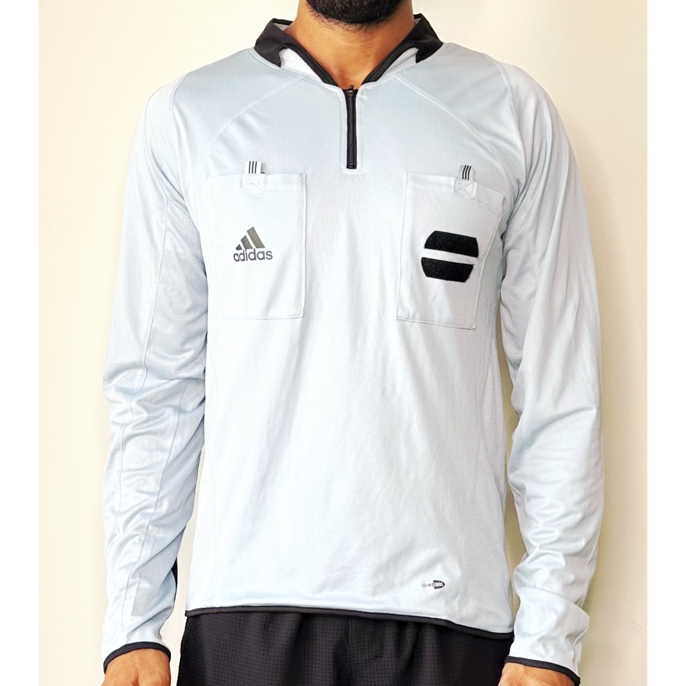 ADIDAS WHITE AND BLACK FULL SLEEVE SIZE-M Premium Dri-fits