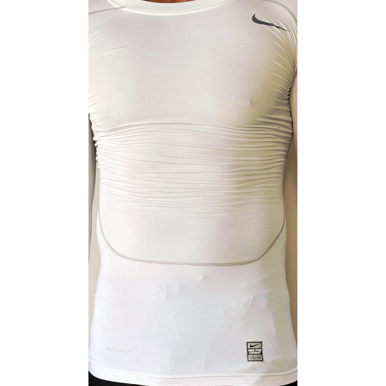 NIKE WHITE FULL SLEEVE TEE SIZE-M Premium Dri-fits