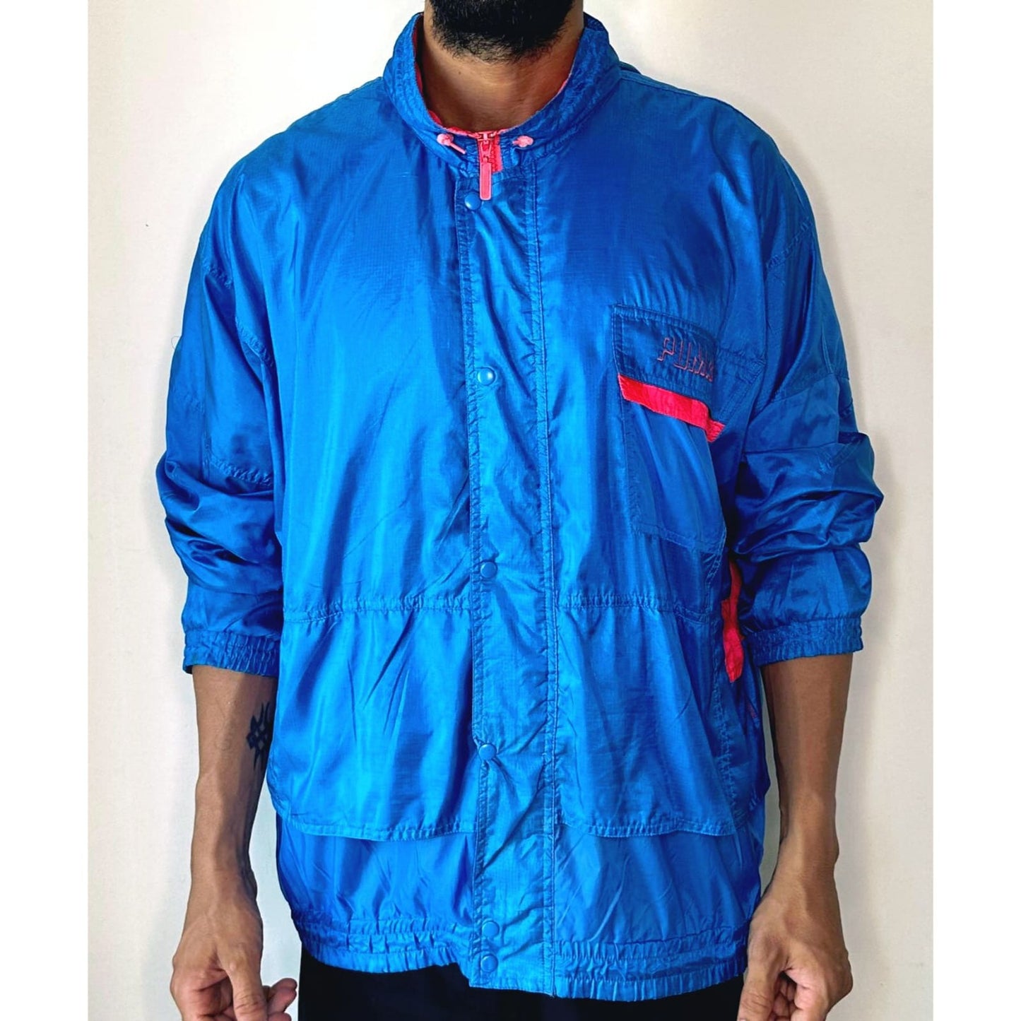 PUMA DARK BLUE & PINK SIZE-XL WINDBREAKER JACKETS