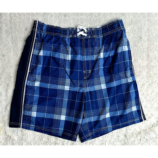 ADIDAS BLUE AND BLACK SIZE-L SHORTS