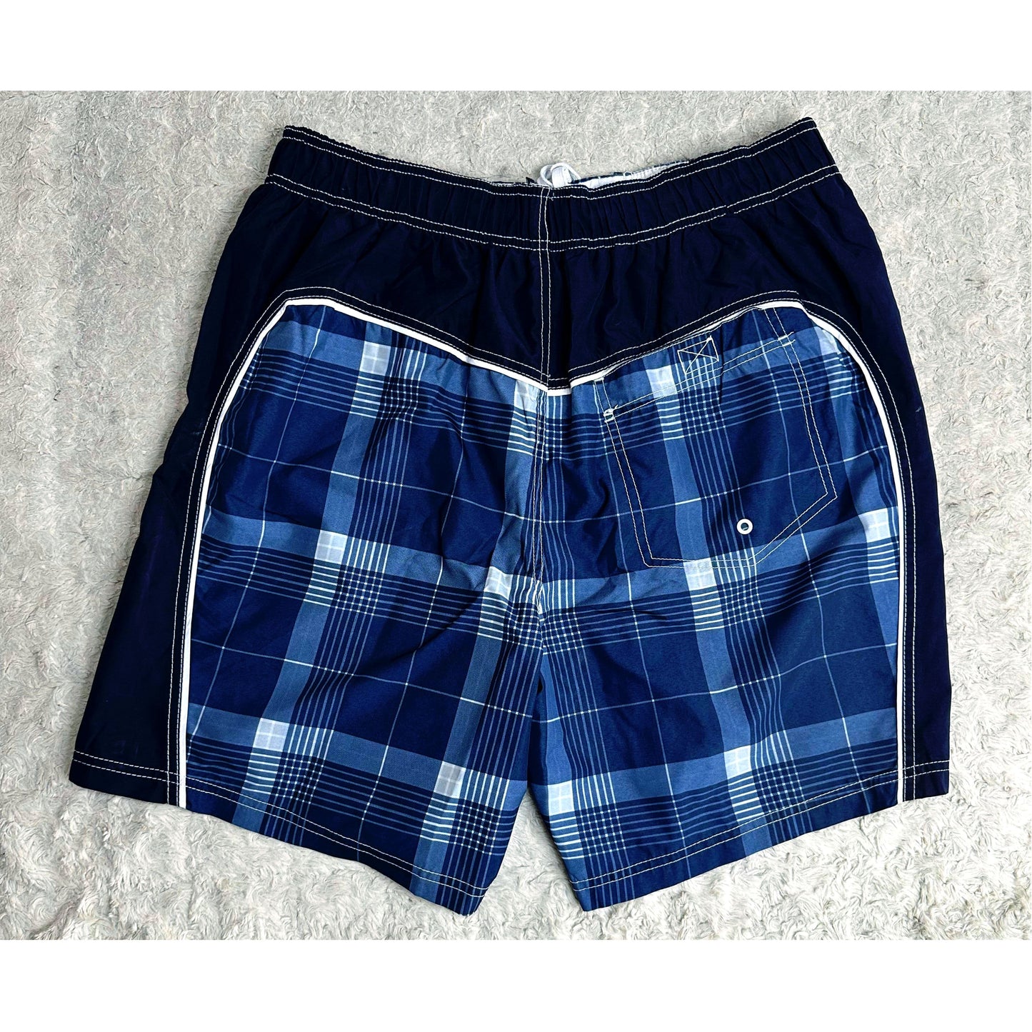 ADIDAS BLUE AND BLACK SIZE-L SHORTS