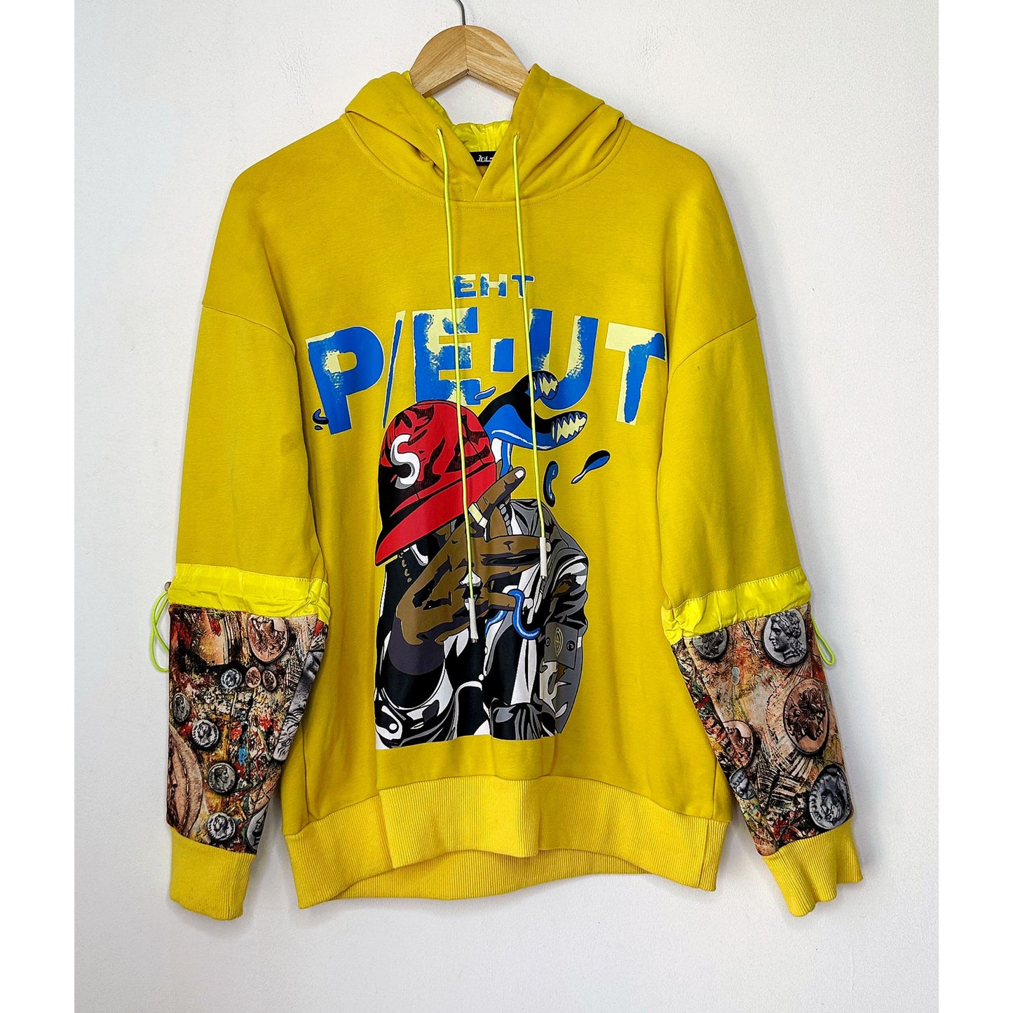 EHT PEUT YELLOW SIZE- L DESIGNER HOODIE