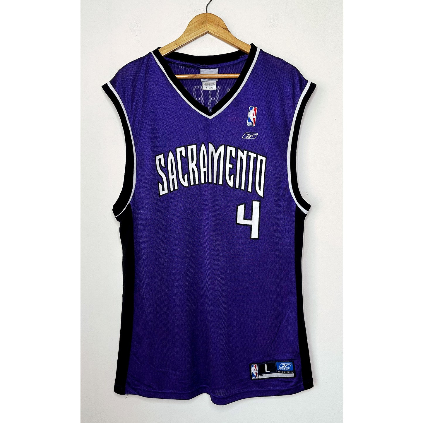 REEBOK SACRAMENTO WEBBER NO 4 SIZE- XL BASKETBALL JERSEYS