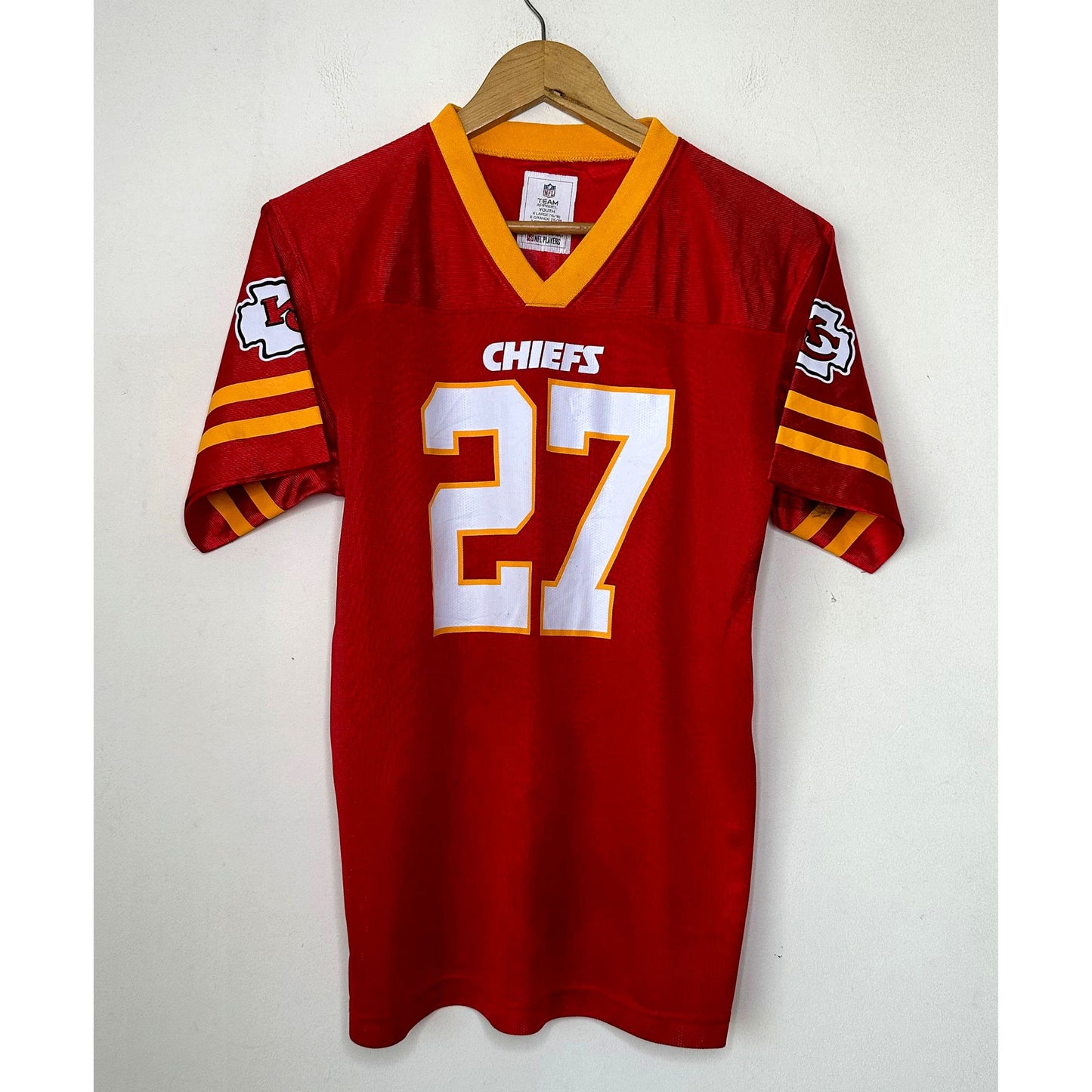 KC CHIEFS HUNT NO 27 SIZE-S NFL JERSEYS