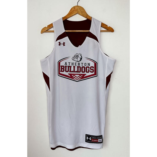 A THERTON BULLDOGS NUMBER 13 REVERSABLE SIZE-M BASKETBALL JERSEYS