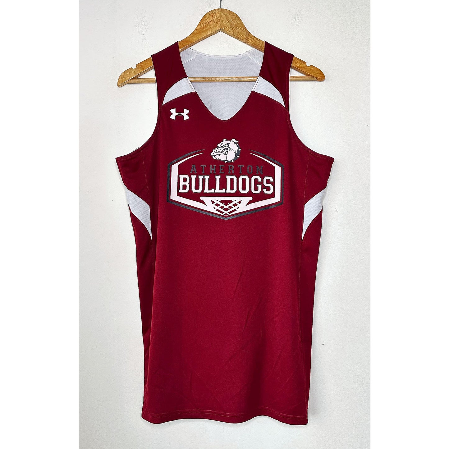 A THERTON BULLDOGS NUMBER 13 REVERSABLE SIZE-M BASKETBALL JERSEYS