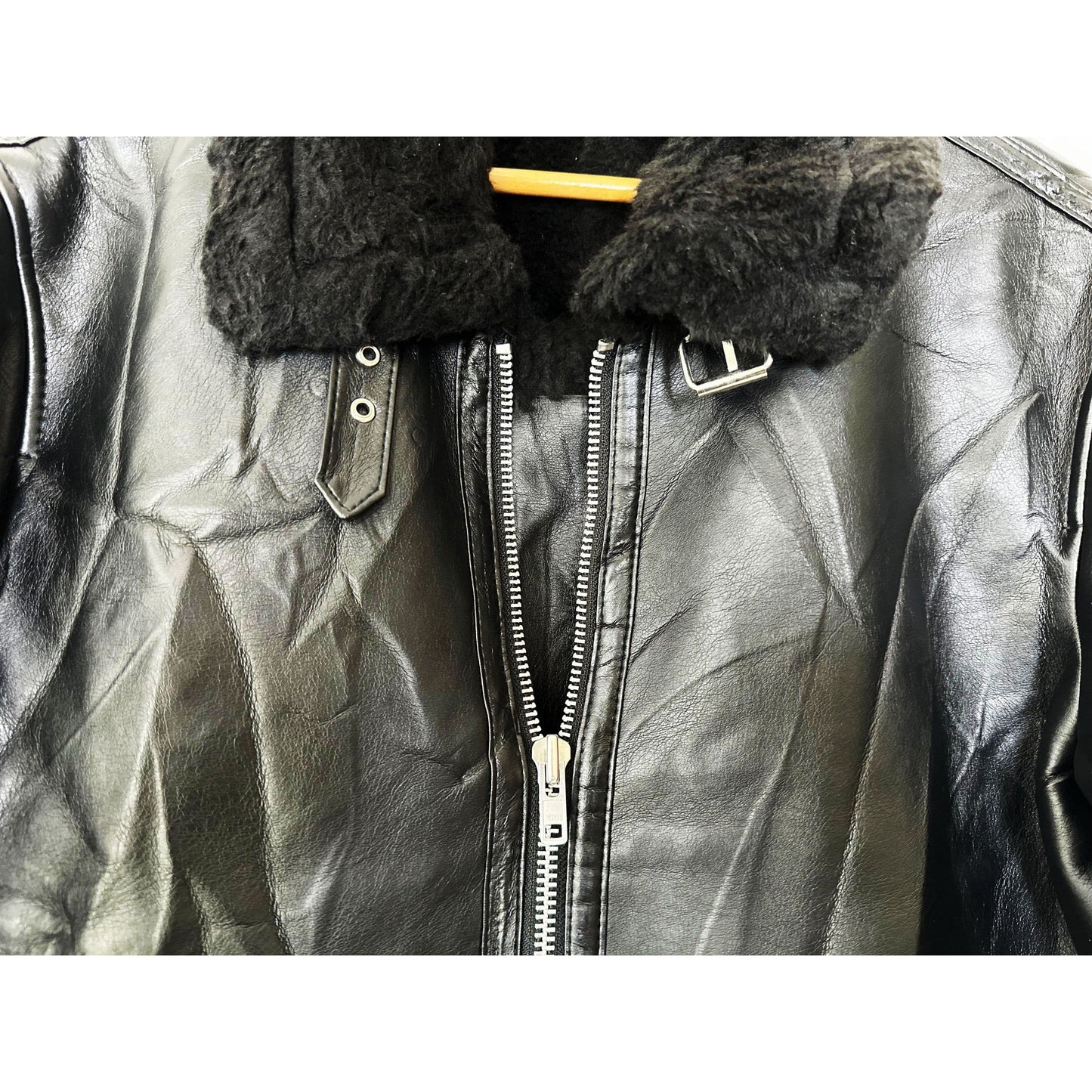 LEATHER BLACK SIZE - L LUXURY / PREMIUM JACKETS.