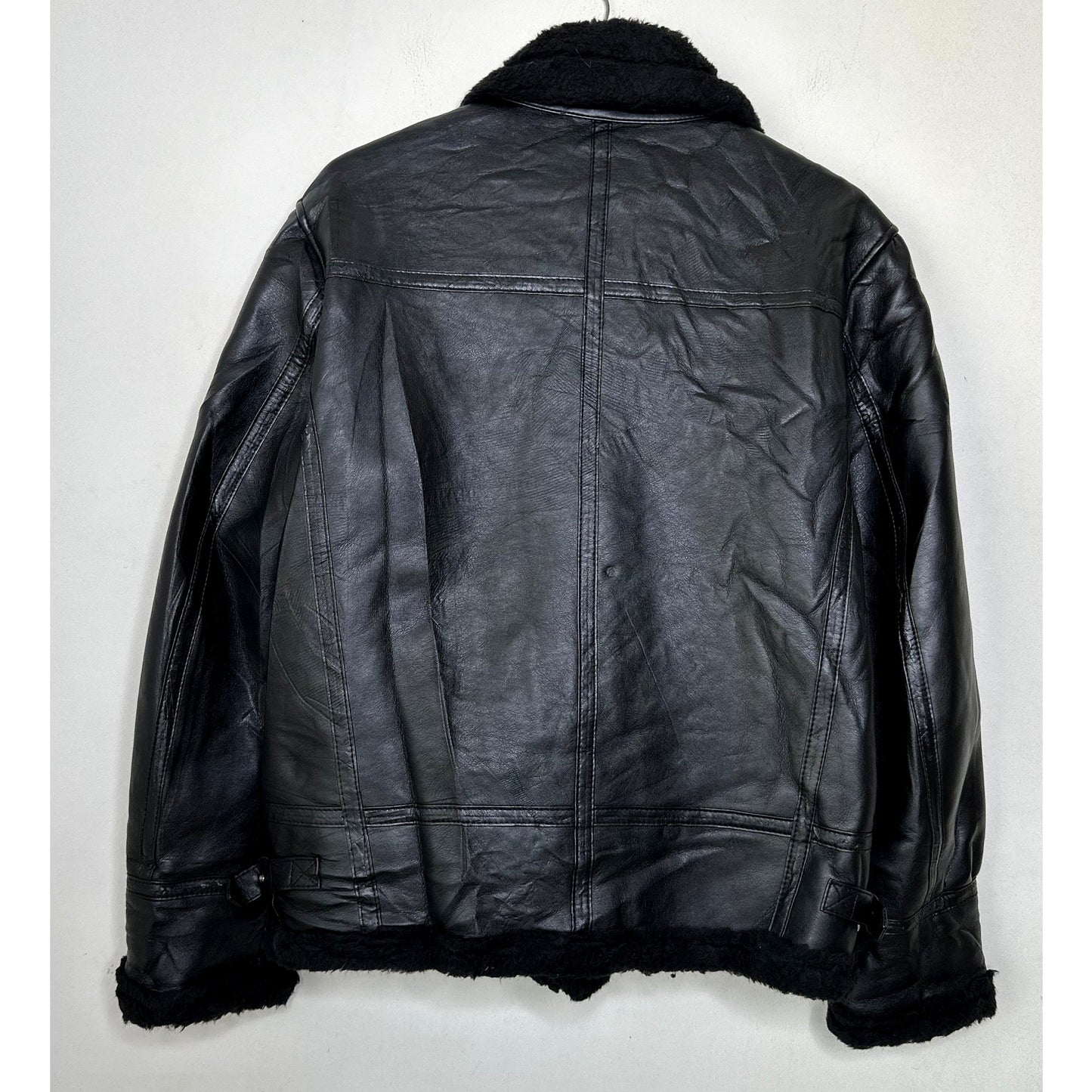 LEATHER BLACK SIZE - L LUXURY / PREMIUM JACKETS.