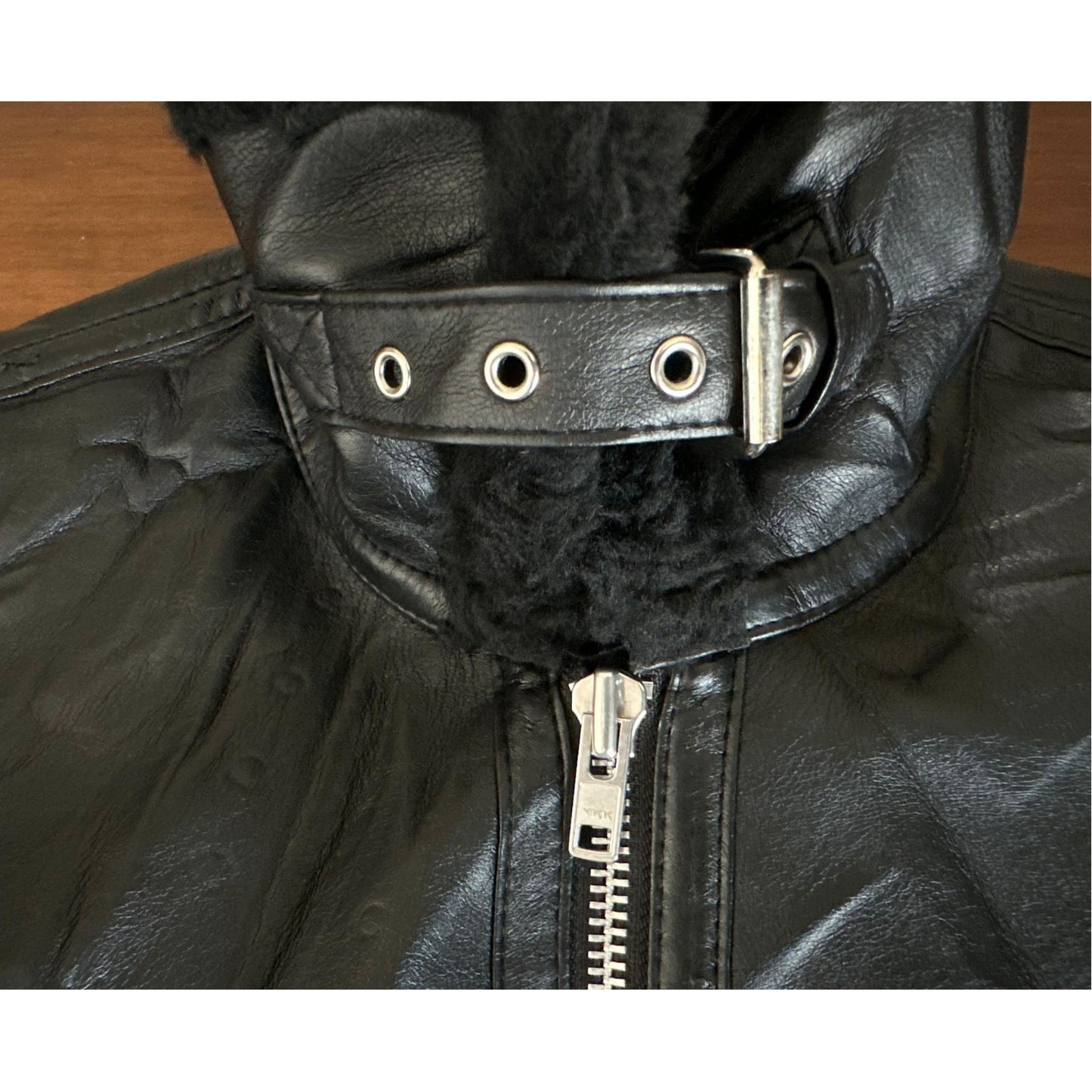 LEATHER BLACK SIZE - L LUXURY / PREMIUM JACKETS.