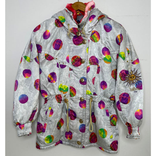 MULTICOLOR DOT SKI WEAR HEAVYDUTY JACKET SIZE M