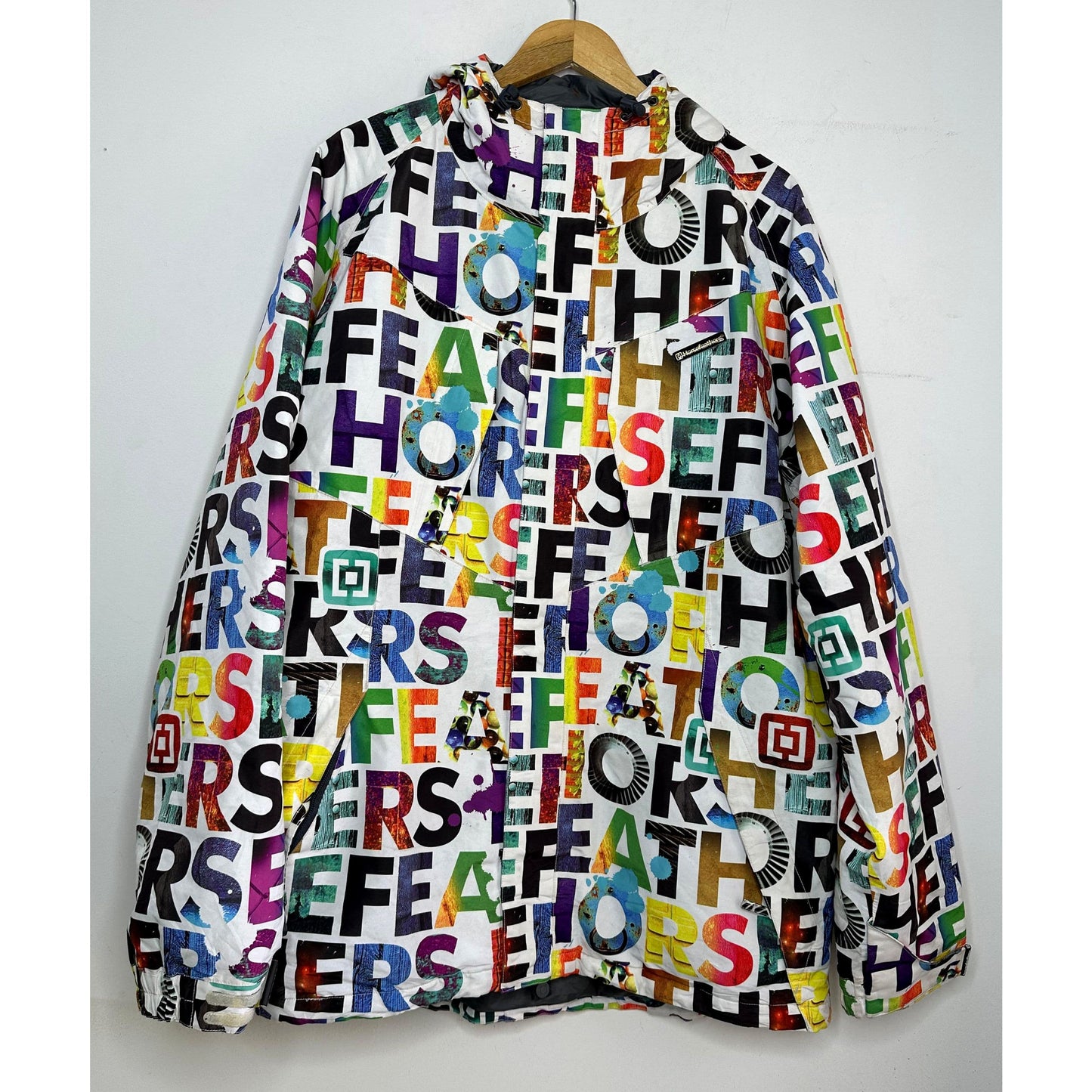 HORSETEATHERS MULTI TEXT PRINT PREMIUM SIZE- 2XL WINDBREAKER JACKETS