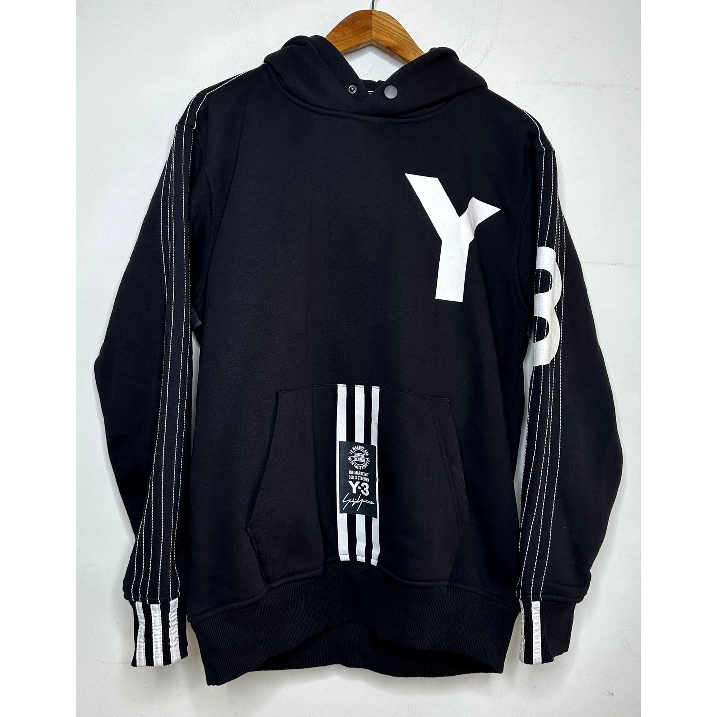 ADIDAS Y3 YOHJI YAMAMOTO BLACK DESIGNER HOODIE SIZE XL