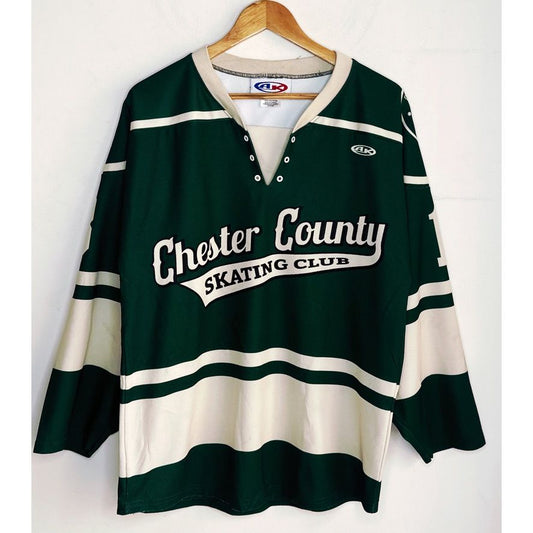 AK CHESTER COUNTY SAKTING CLUB  SIZE- L-ICE HOCKEY JERSEYS