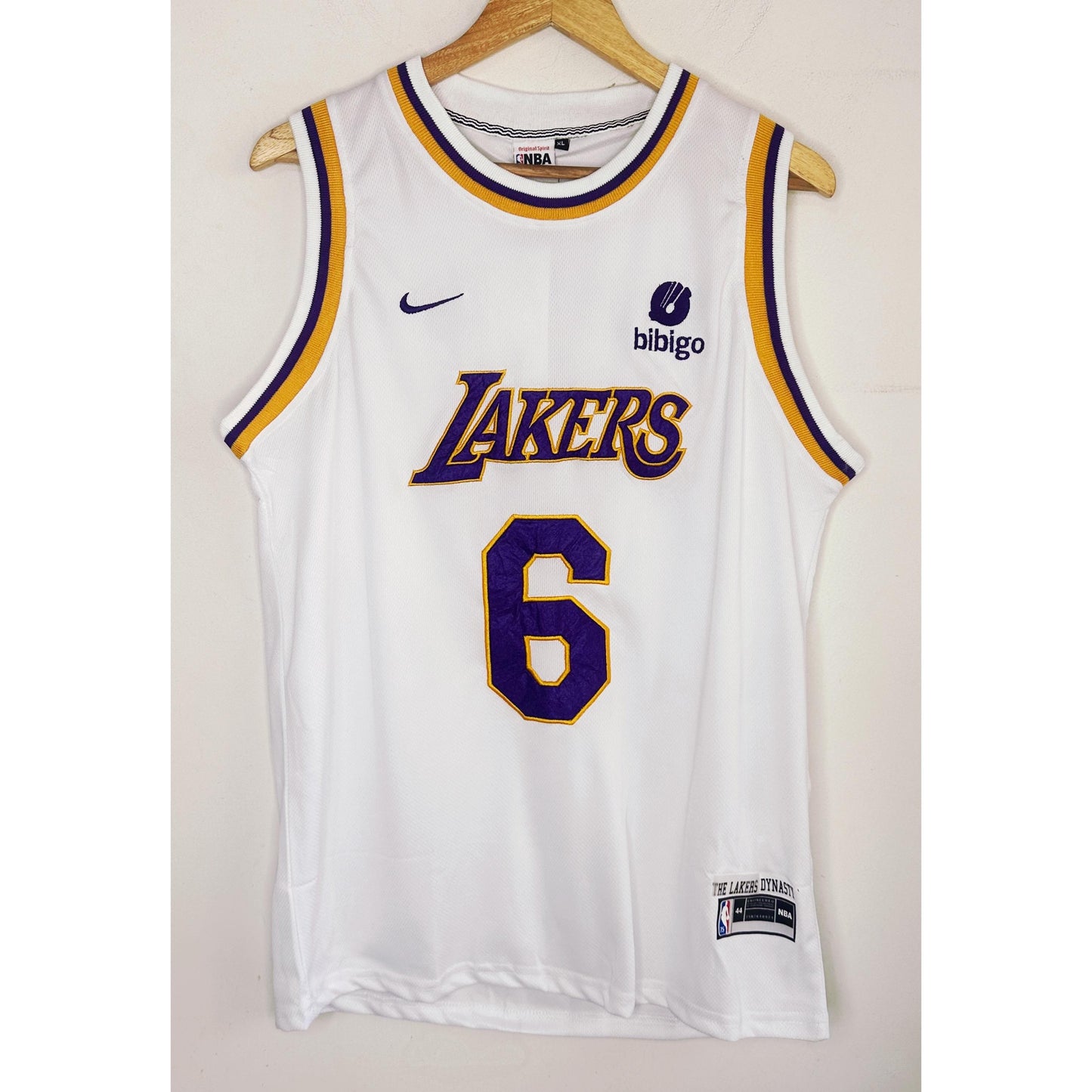 NIKE NBA WHITE LAKERS JAMES NO 6 BASKETBALL JERSEYS