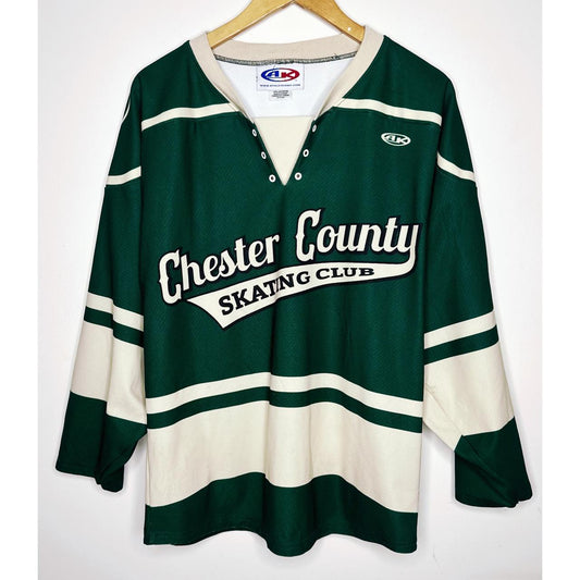 AK CHESTER COUNTY SKATING CLUB SIZE- L-ICE HOCKEY JERSEYS