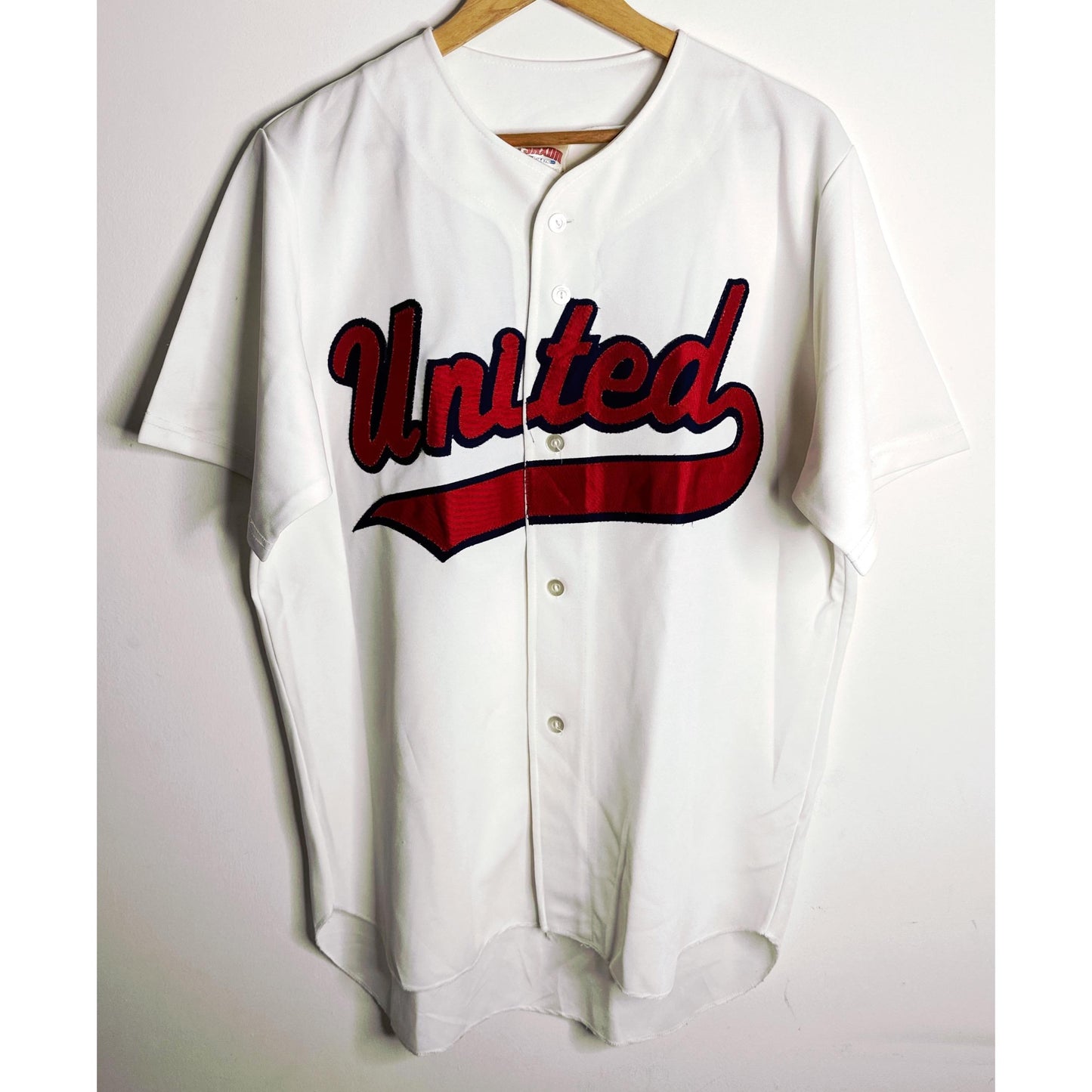 WHITE UNITED NO 5 PREMIUM SIZE-XL BASEBALL JERSEYS