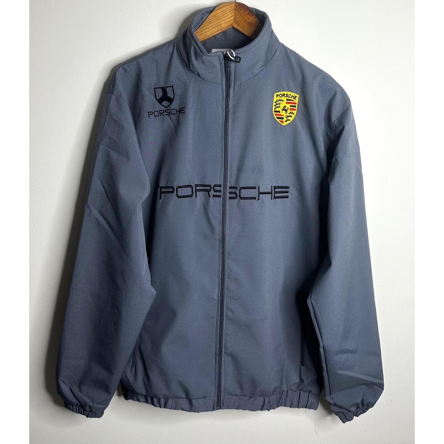 PORSCHE GREY SPORTS JACKET FOR MEN – PREMIUM RACING STYLE FULL ZIPPER JACKET(Waterproof)