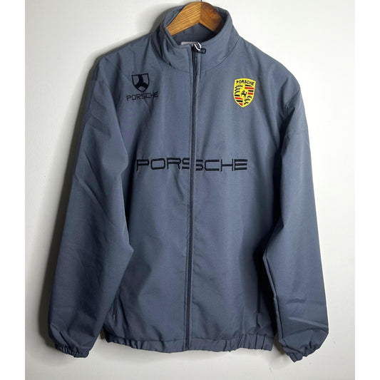 PORSCHE GREY SPORTS JACKET FOR MEN – PREMIUM RACING STYLE FULL ZIPPER JACKET(Waterproof)
