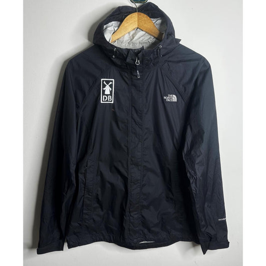 THE NORTH FACE WOMEN'S BLACK HOODED HYPERAIR WIND JACKET WITH DB LOGO SIZE L
