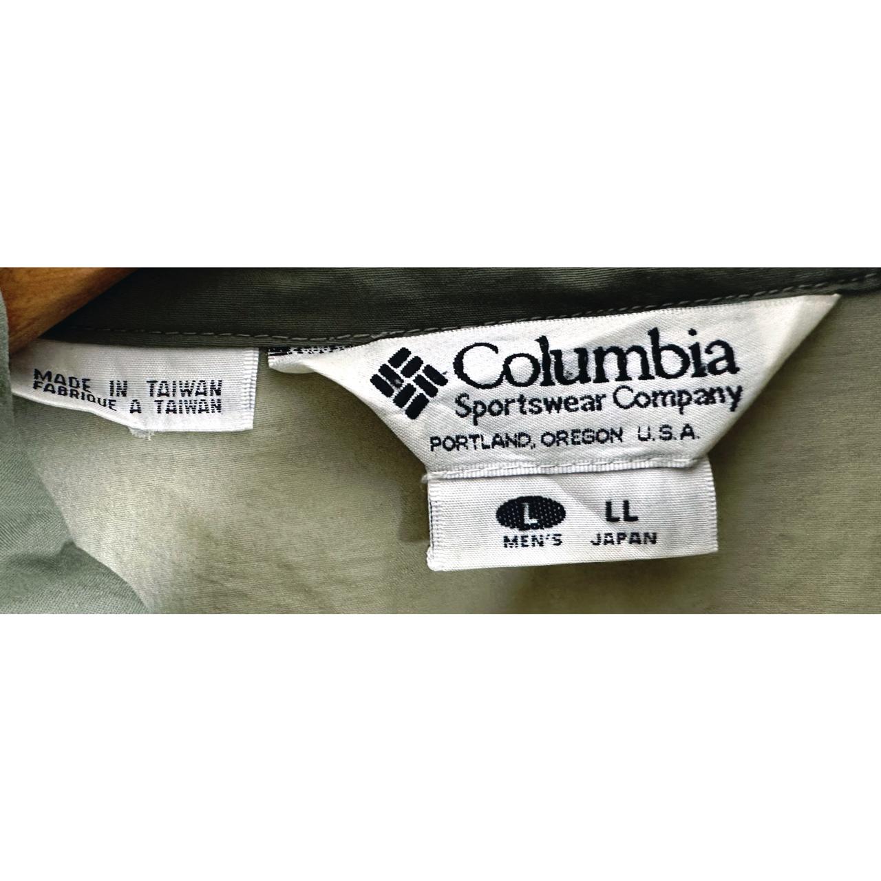 COLUMBIA SPORTSWEAR COMPANY MEN'S LIGHT GREEN FULL-ZIP JACKET WITH ARM POCKET