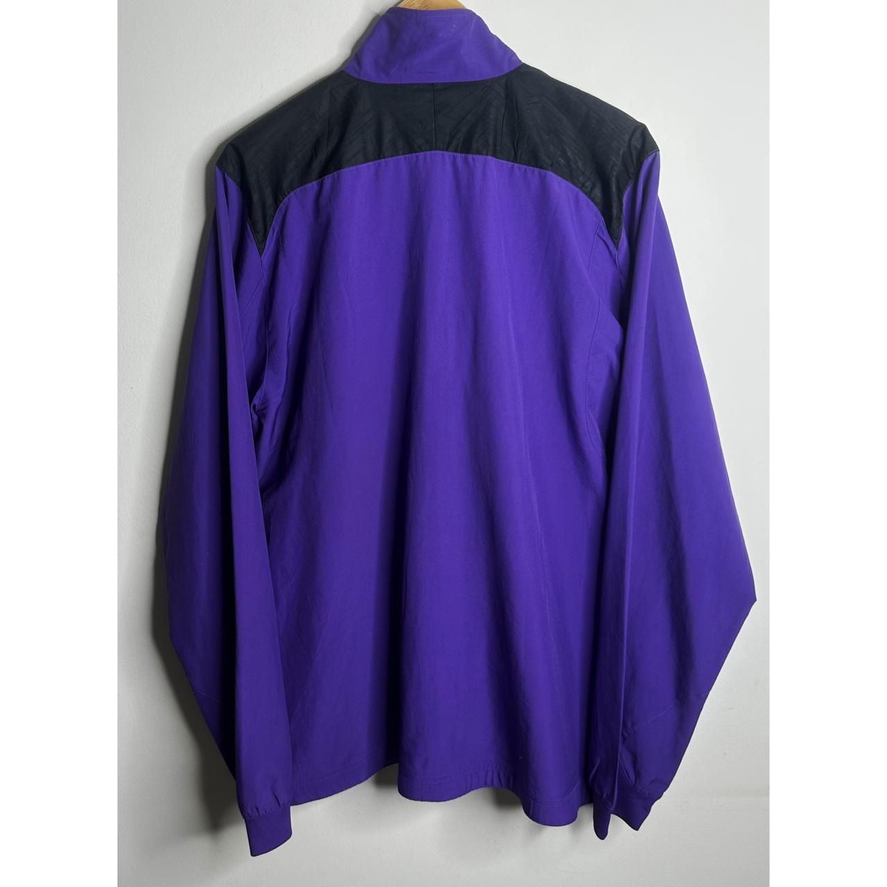 ADIDAS PURPLE AND BLACK FULL-ZIP JACKET WITH YELLOW ACCENTS SIZE XL