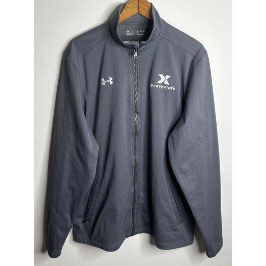 UNDER ARMOUR EXCELLERATE GRAY FULL-ZIP JACKET XL COLDGEAR LOOSE FIT