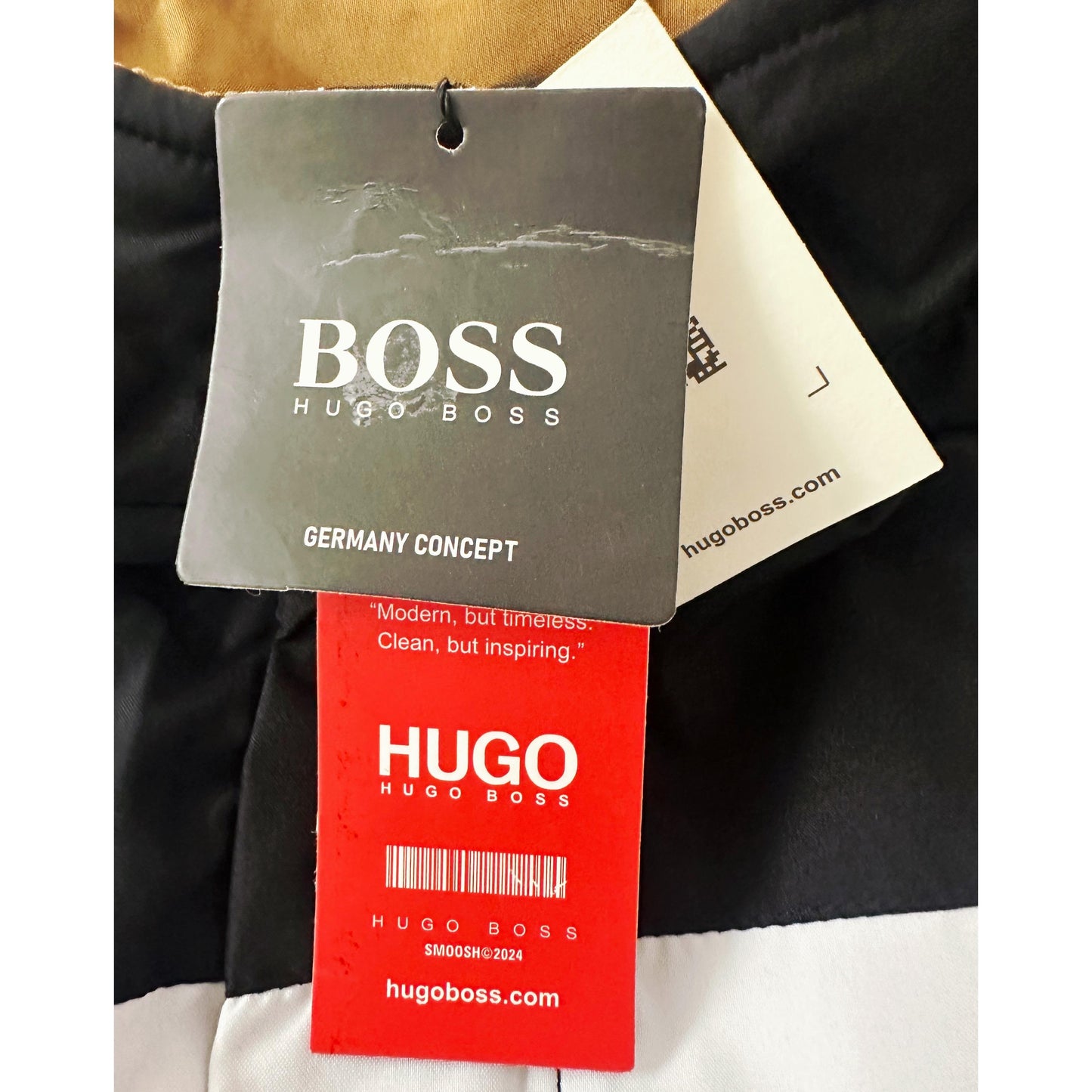 Hugo Boss Statement Racing Jacket – Premium Black,White & Brown Edition Colorblock | Water-Repellent Protection
