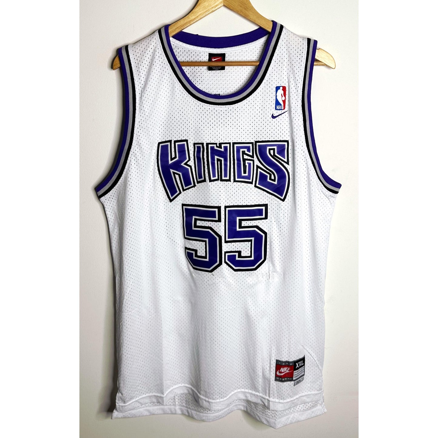 NIKE NBA KINGS WILLAMS NO 55 WHITE BLUE PREMIUM BASKETBALL JERSEY
