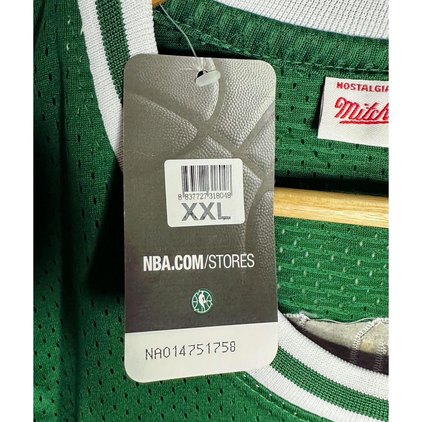 MITCHELL & NESS NBA LARRY BIRD GREEN WHITE CELTICS BIRD NO 33 PREMIUM BASKETBALL JERSEY
