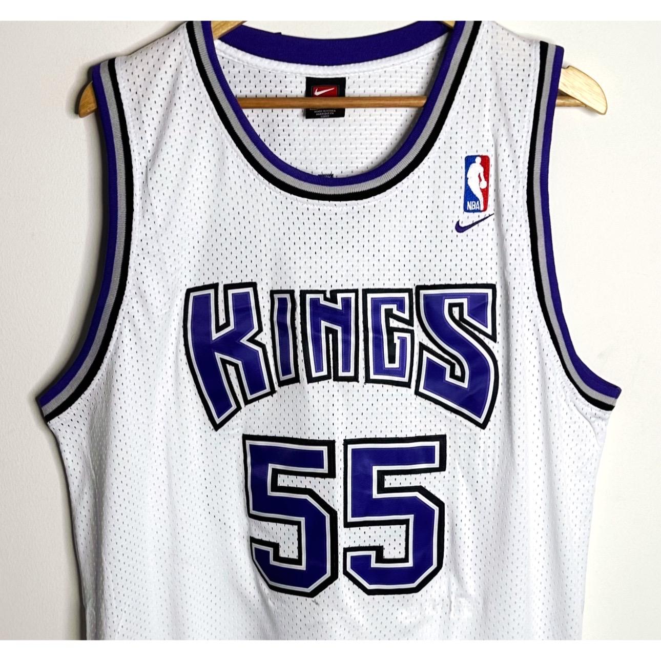 NIKE NBA KINGS WILLAMS NO 55 WHITE BLUE PREMIUM BASKETBALL JERSEY