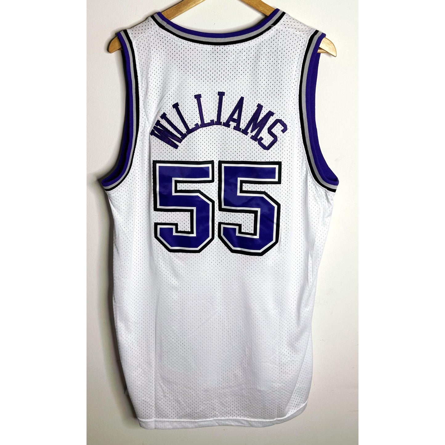 NIKE NBA KINGS WILLAMS NO 55 WHITE BLUE PREMIUM BASKETBALL JERSEY