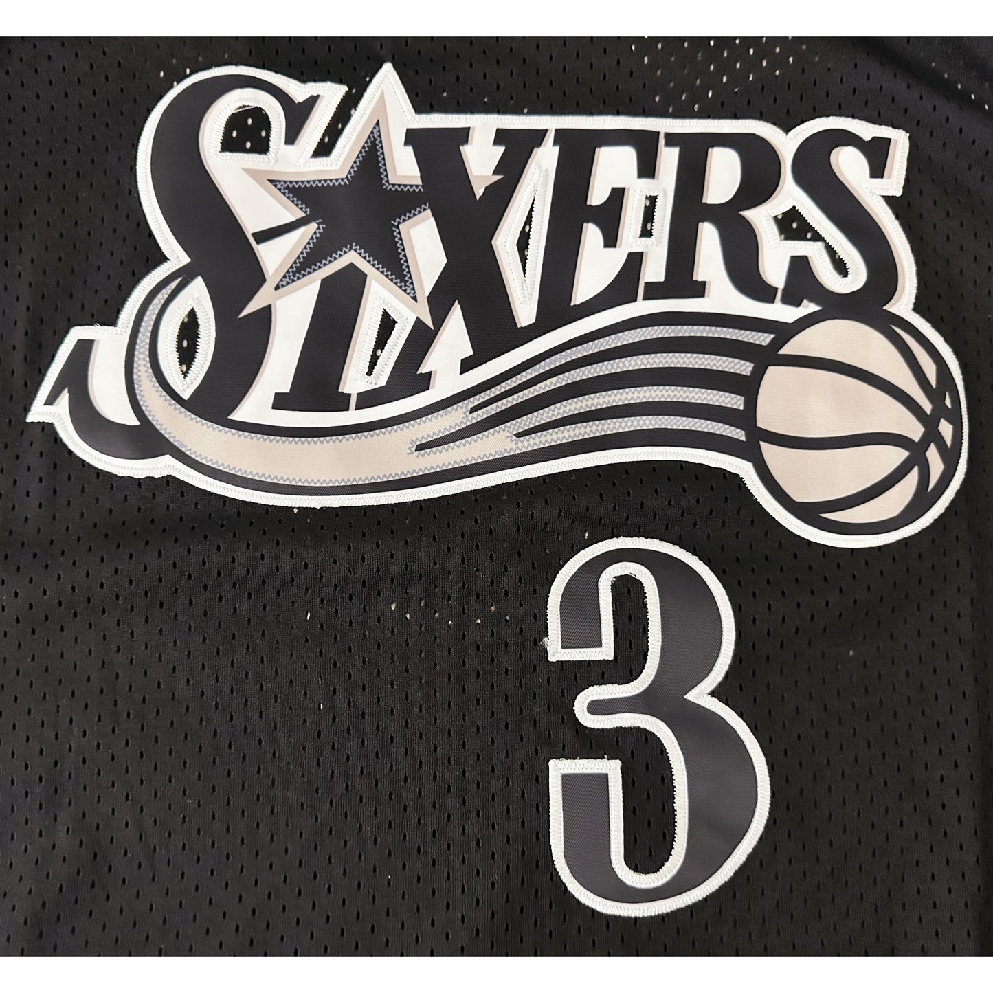 MITCHELL & NESS SIXERS IVE RSON NO 3 BLACK WHITE PREMIUM BASKETBALL JERSEY