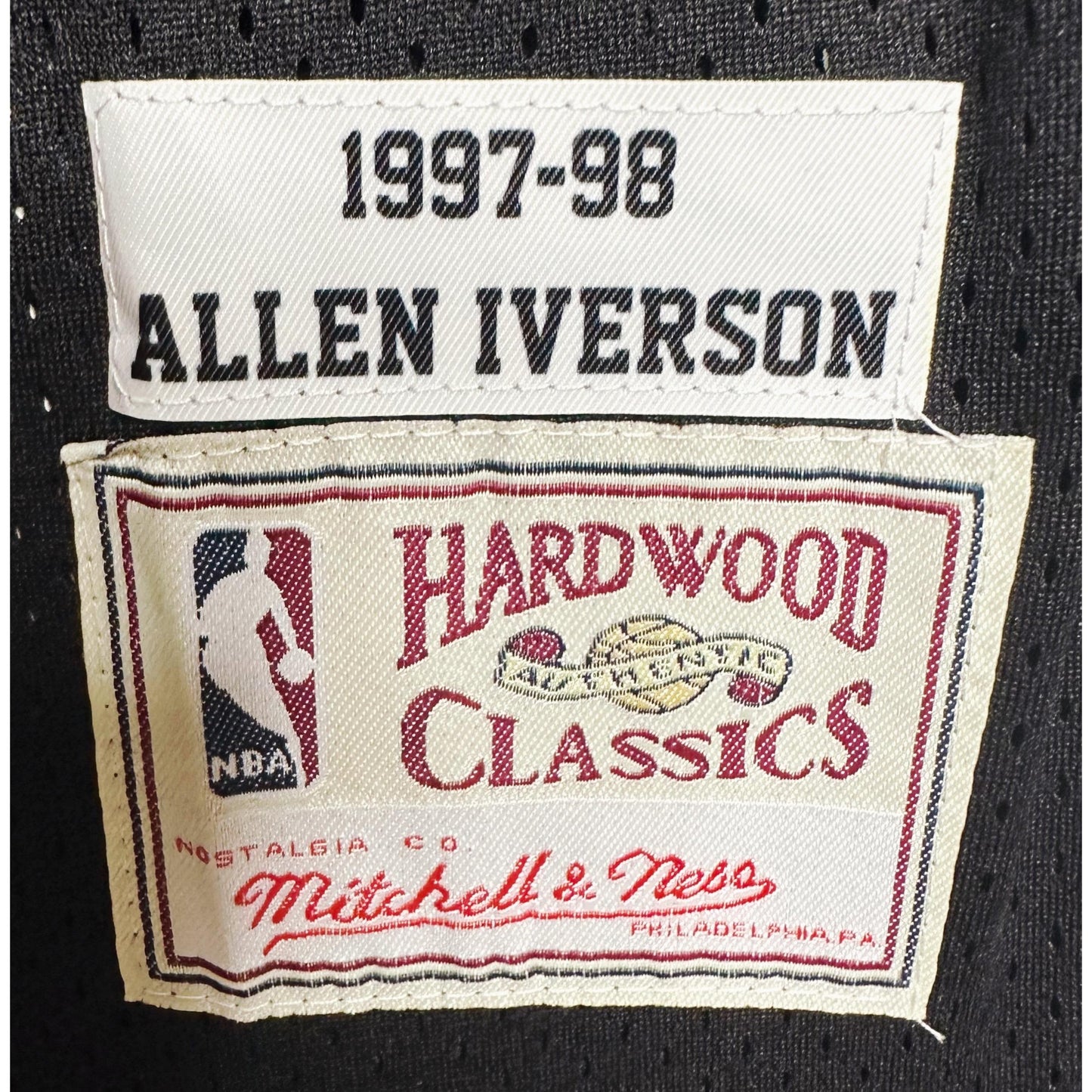 MITCHELL & NESS SIXERS IVE RSON NO 3 BLACK WHITE PREMIUM BASKETBALL JERSEY