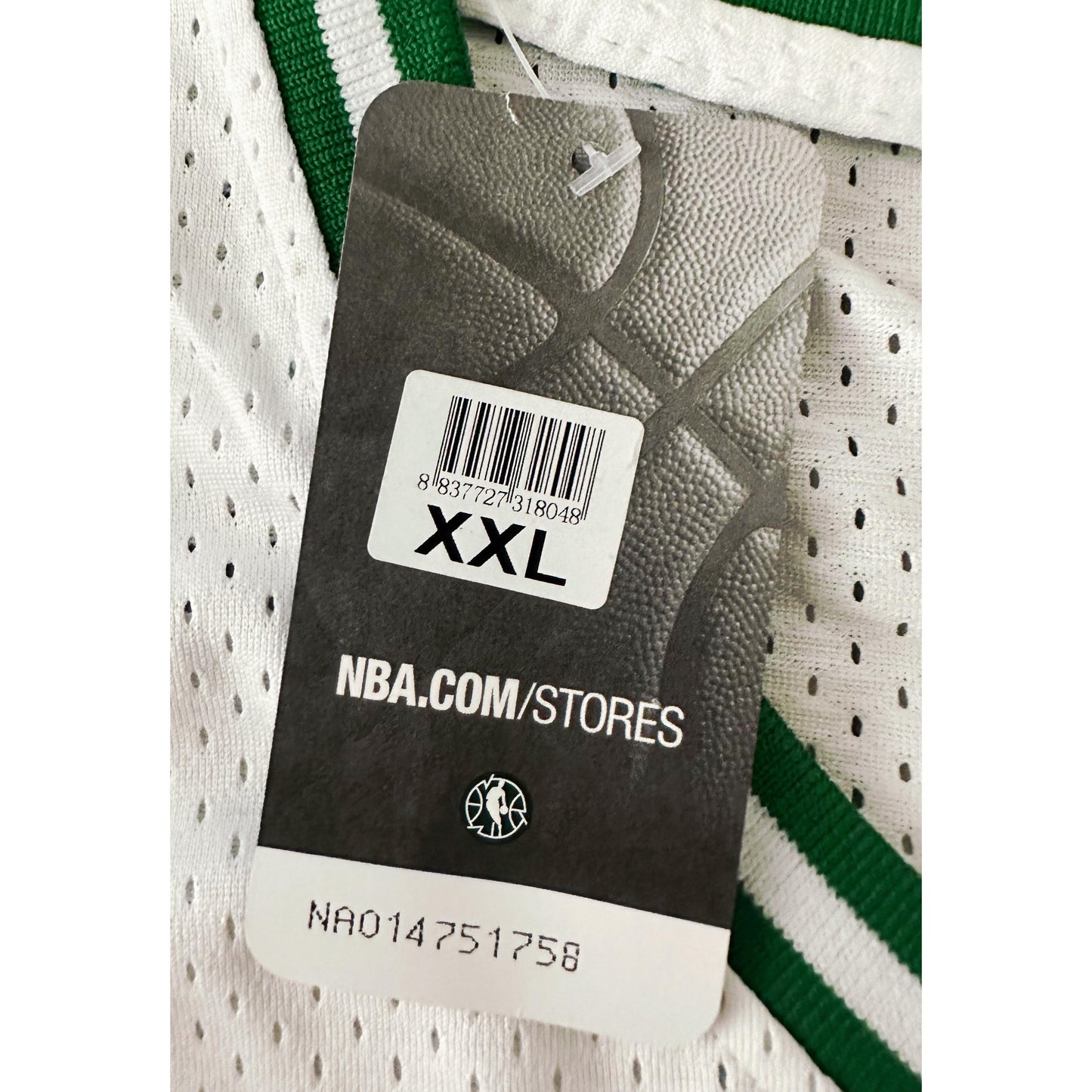 MITCHELL & NESS CELTICS BIRD NO 33 WHITE GREEN PREMIUM BASKETBALL JERSEY