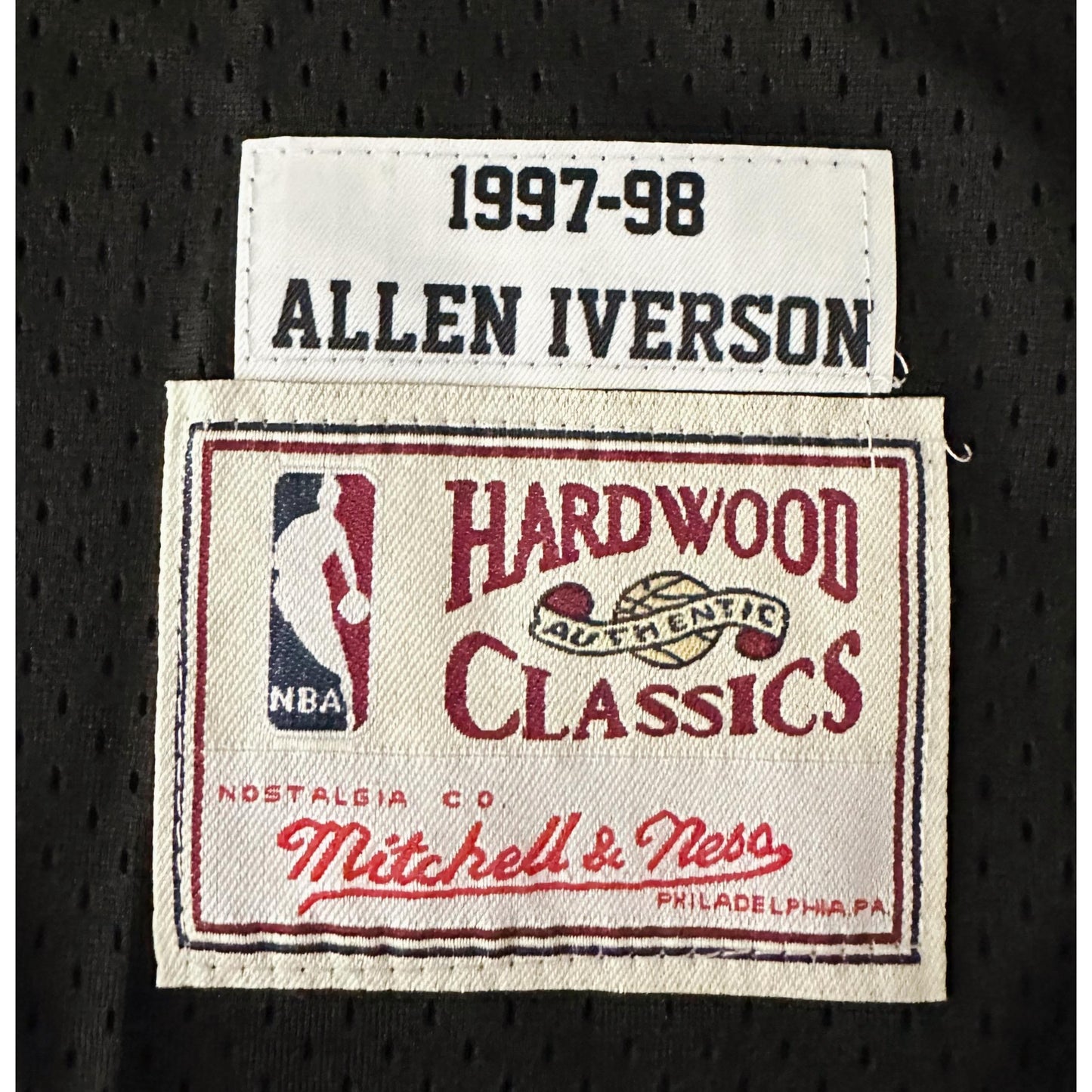 MITCHELL & NESS SIXERS NBA FINALS  NO 3 BLACK RED PREMIUM BASKETBALL JERSEY