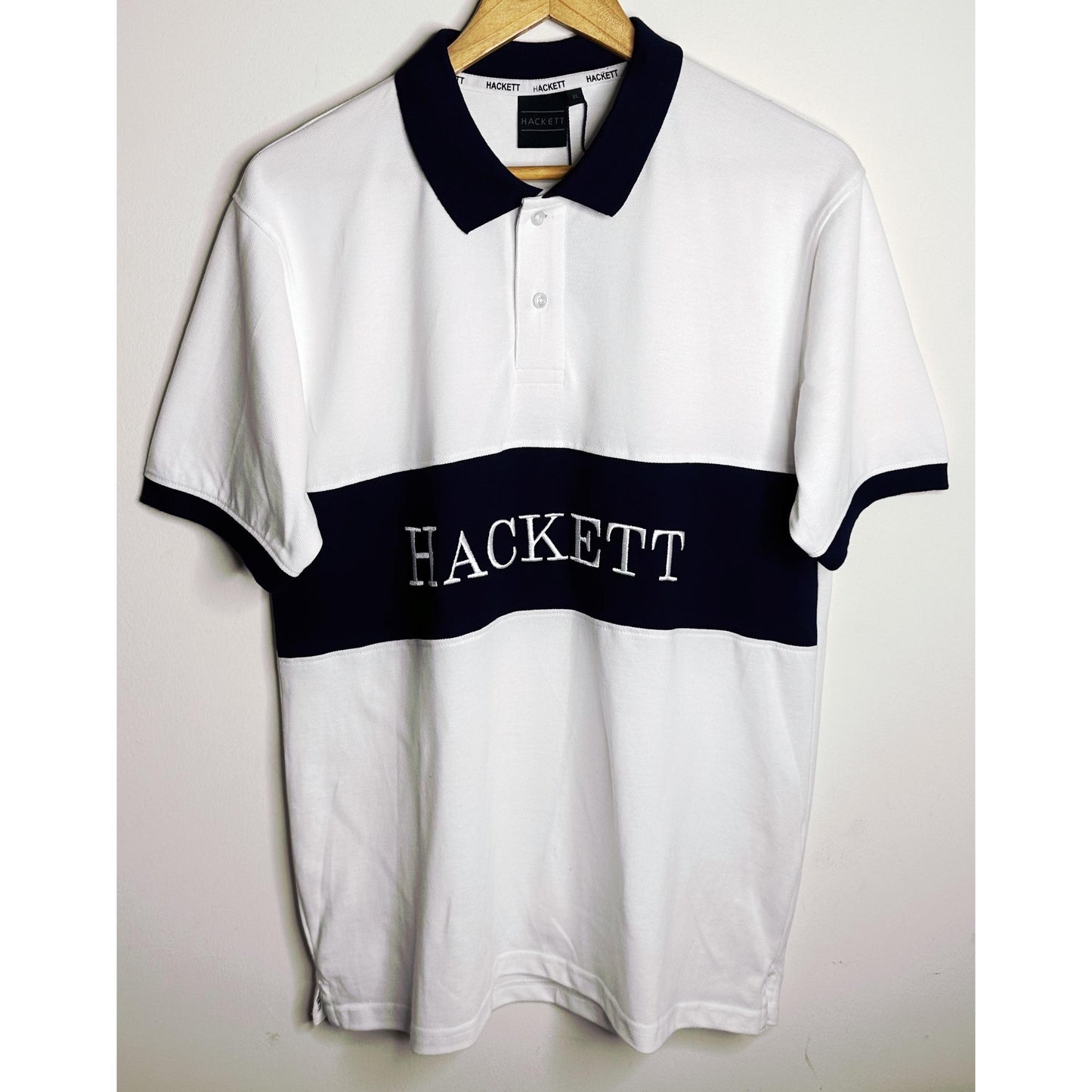 Luxury Hackett Polo Shirt – Timeless White with Black Detailing