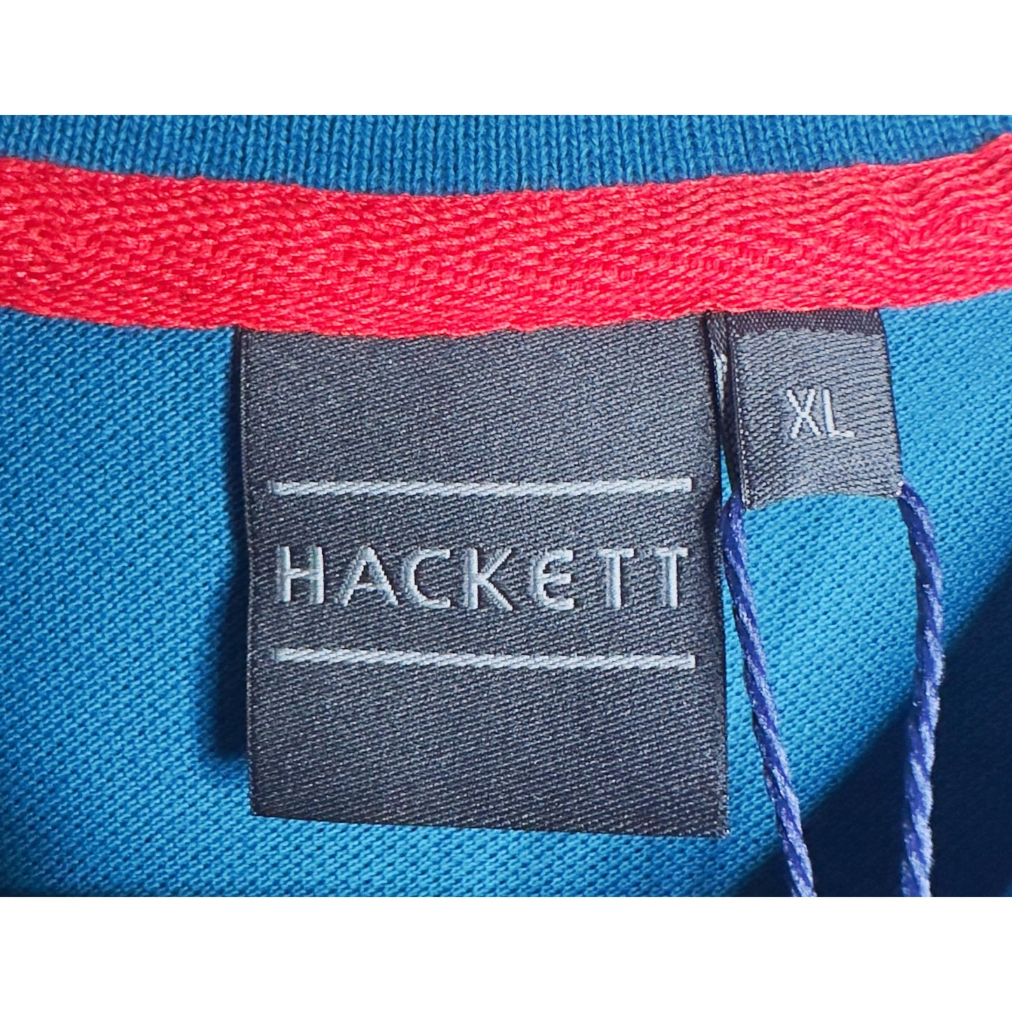 Hackett Premium Sport Polo Tee – Refined Blue with White & Gold Detailing
