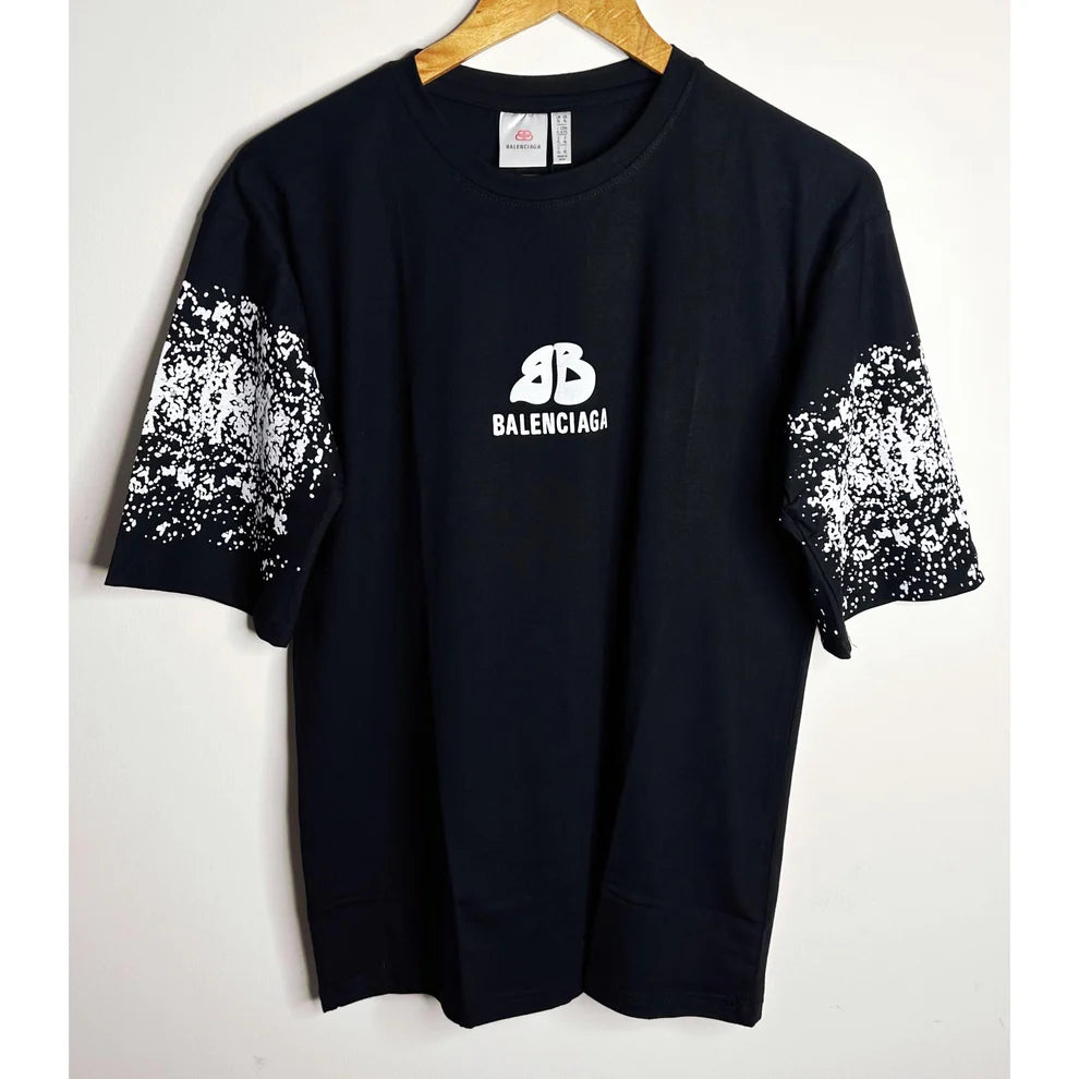Balenciaga Designer Tee with Iconic Logo & Artistic Sleeve Detail