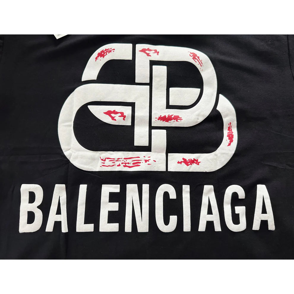Balenciaga Designer Tee with Iconic Logo & Artistic Sleeve Detail