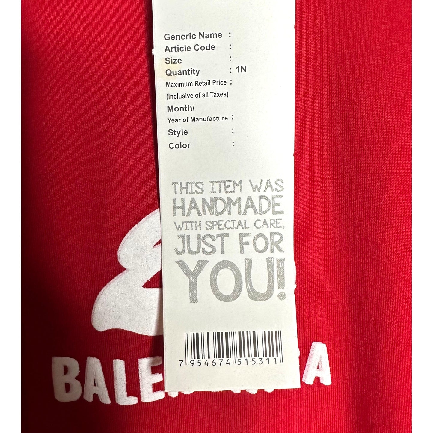 BALENCIAGA MEN’S PREMIUM COTTON T-SHIRT – RED MULTICOLOR PRINT | OVERSIZED STREETWEAR STYLE | CASUAL & LUXURY FASHION TEE