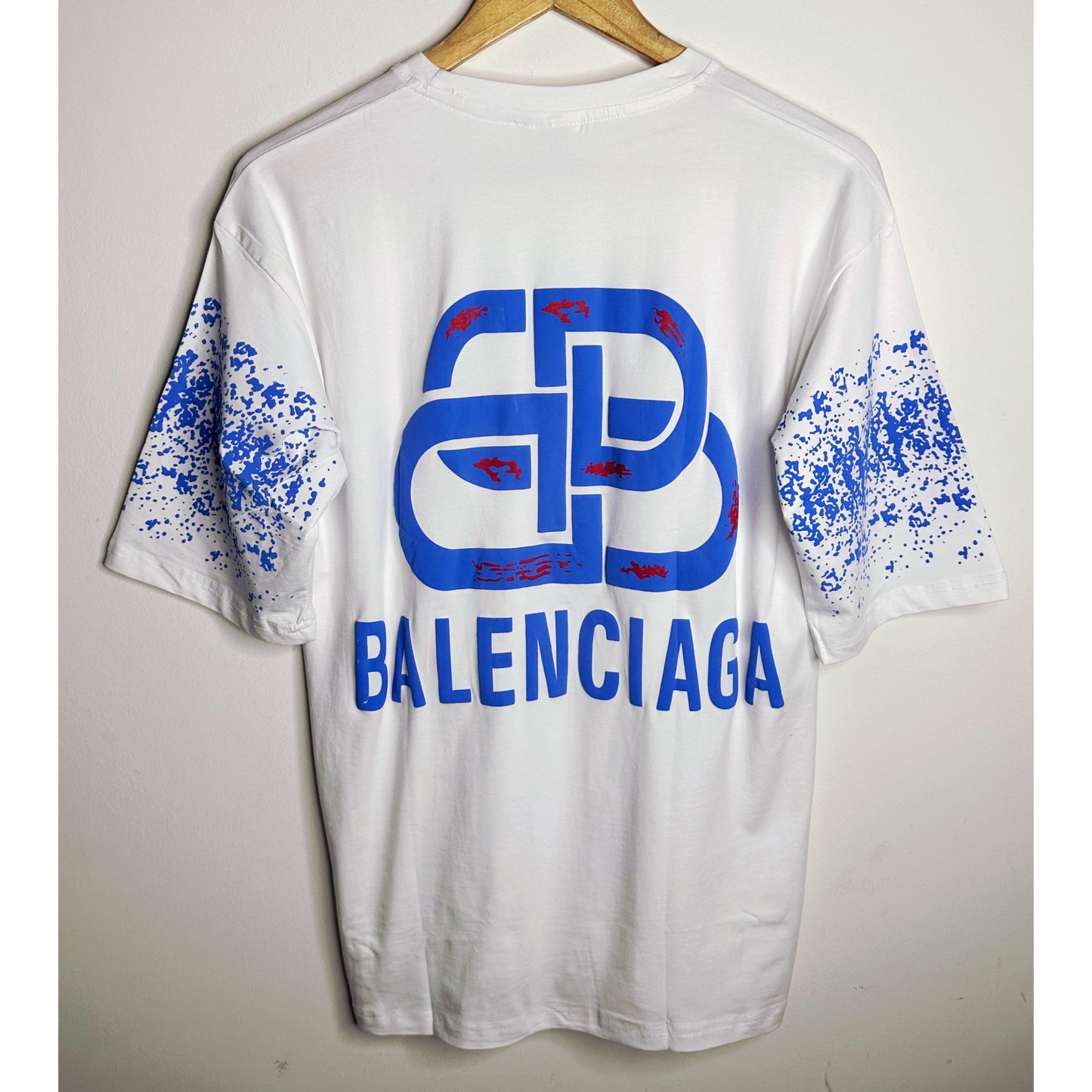 BALENCIAGA MEN’S PREMIUM COTTON T-SHIRT – YELLOW MULTICOLOR PRINT | OVERSIZED STREETWEAR STYLE | CASUAL & LUXURY FASHION TEE