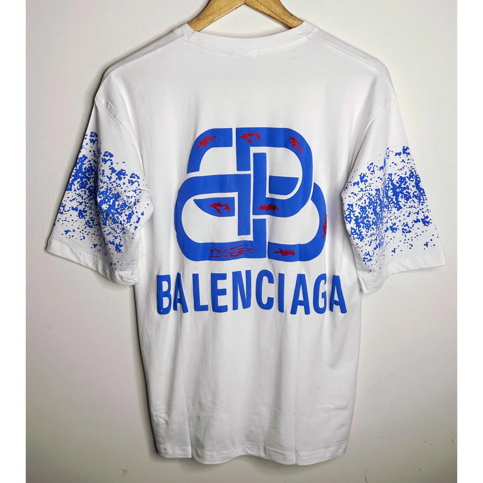 Balenciaga Designer Tee with Iconic Logo & Artistic Sleeve Detail