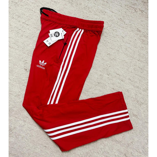 Adidas Originals Cotton Red Track Pants – 3 Stripes Classic | Trendy, Durable & Breathable Fit