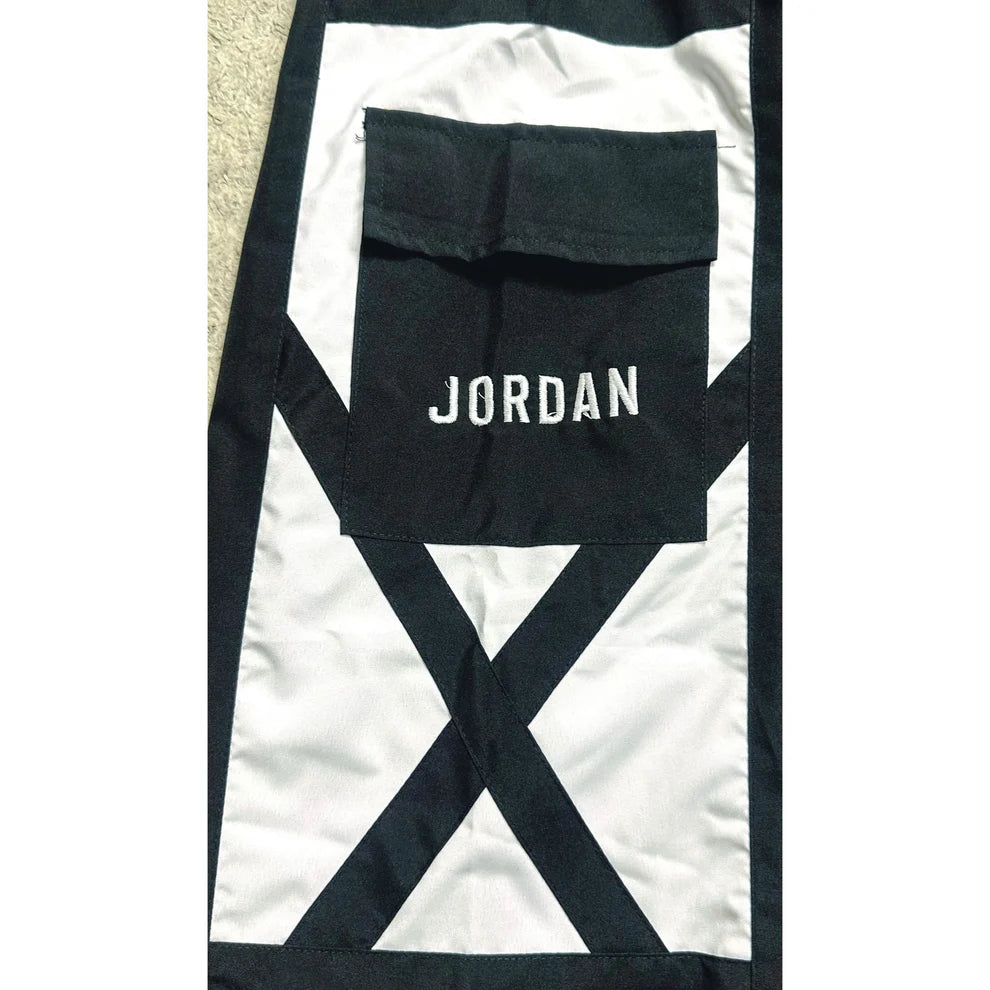 Men’s Jordan Cargo Track Pants – Beige & Black Panel Design