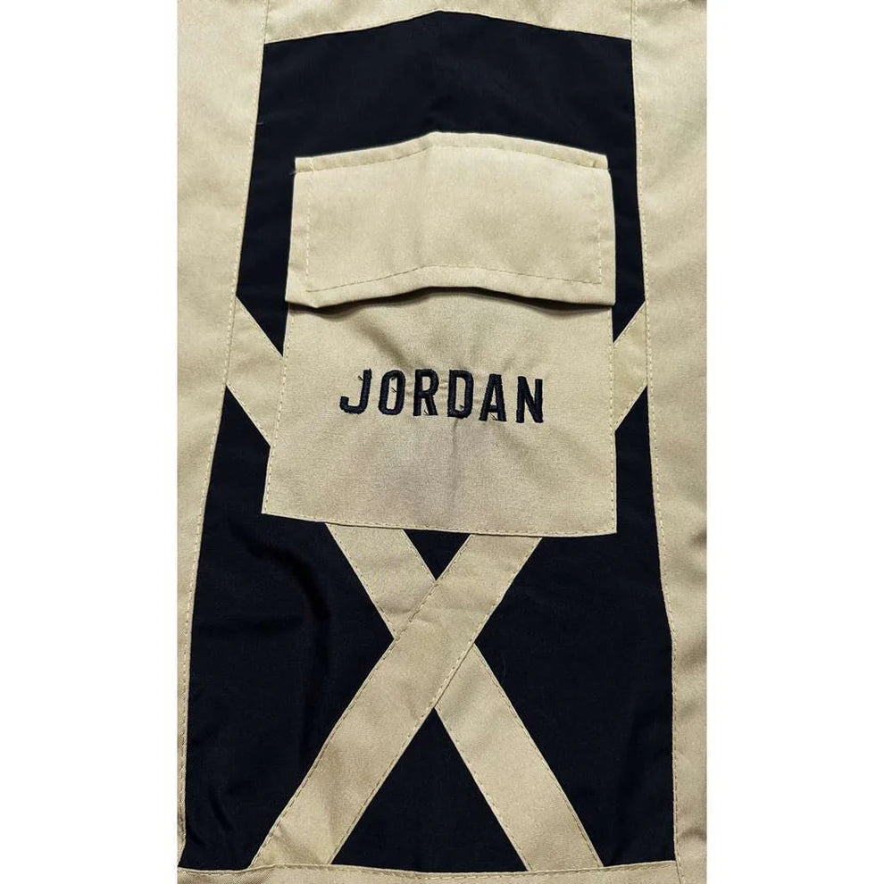 Men’s Jordan Cargo Track Pants – Beige & Black Panel Design